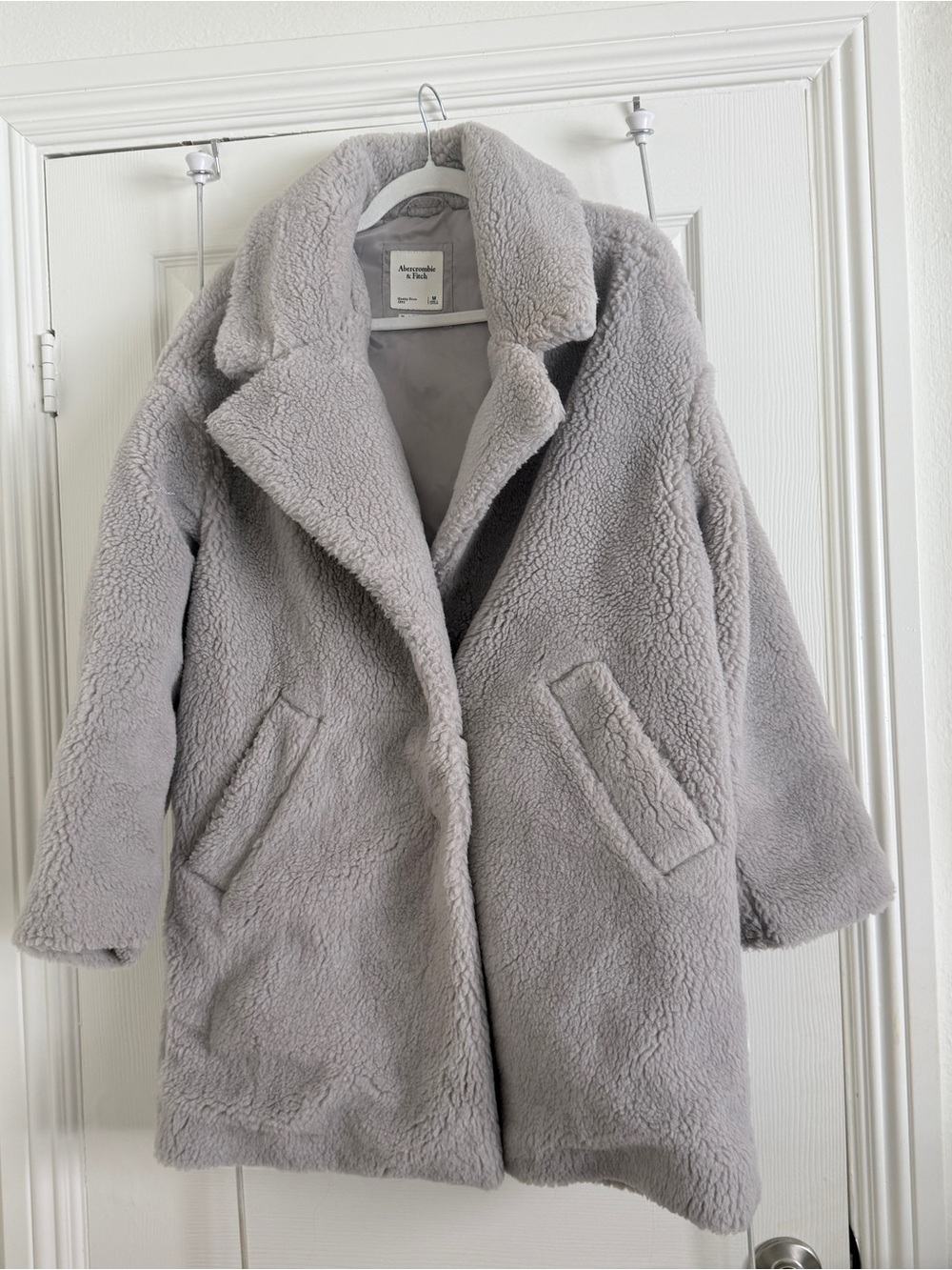 Grey Teddy Coat - Abercrombie & Fitch